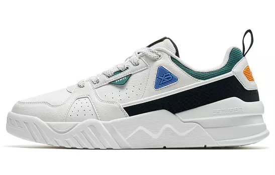 Кроссовки XTEP A New Generation Skateboarding Shoes Men Low-top Sail White/black/velvet Pine Color, белый/черный