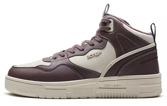 Кроссовки XTEP Alfalfa White Skateboarding Shoes Men High-top Agarwood Brown/tea White, коричневый