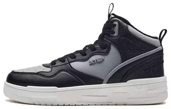 Кроссовки XTEP Alfalfa White Skateboarding Shoes Women's High-top Dark Gray, черный/серый