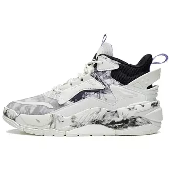 Кроссовки XTEP Black Lord Skateboarding Shoes Women's High-top White/Black, белый/черный