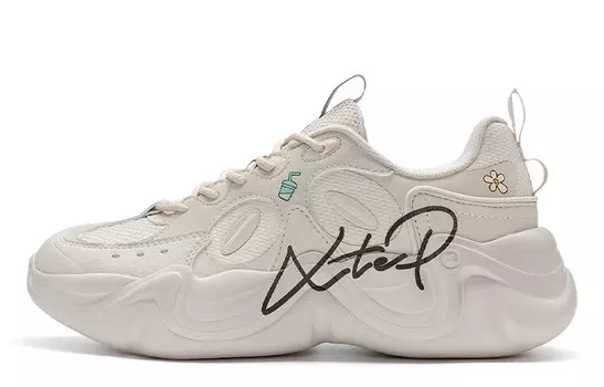 Кроссовки XTEP Chunky Sneakers Women's Low-top Spice Ash, светло-серый