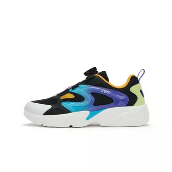 Кроссовки XTEP Kids Lifestyle Shoes GS Low-top Black/ice Cream Yellow/purple/white, черный