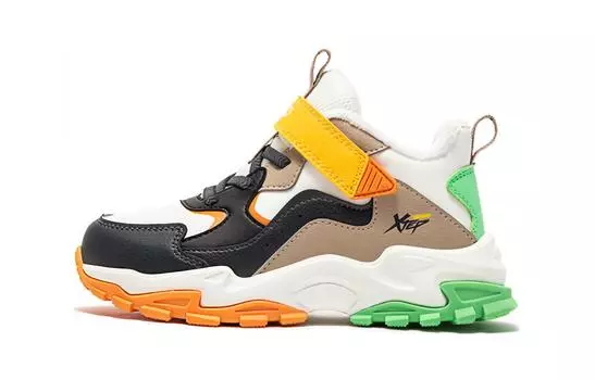 Кроссовки XTEP Kids Lifestyle Shoes PS Low-top Black/New White/Tropical Yellow, черный/белый/желтый