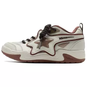 Кроссовки XTEP Lifestyle Shoes Women's Low-top Beige Red Brown, бежевый/красно-коричневый