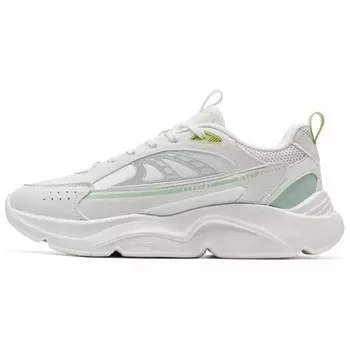 Кроссовки XTEP Lifestyle Shoes Women's Low-top Sail White/pale Fruit Green, белый/зеленый