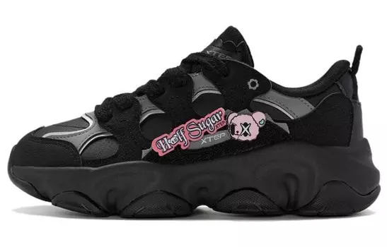 Кроссовки XTEP Lifestyle Shoes Women's Low-top Black, черный/серый