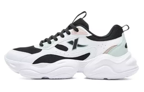 Кроссовки XTEP Lifestyle Shoes Women's Low-top New White/Black/Snow Mist Green, белый/черный