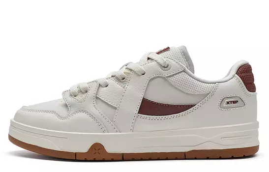 Кроссовки XTEP MAXX1.0 Skateboarding Shoes Women's Low-top White Sand Grey / Vintage Red, красный