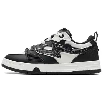 Кроссовки XTEP Skateboard Shoes Women's Low-Top Black White, черный/белый