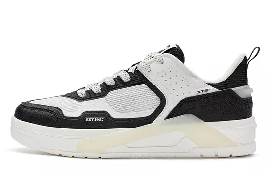 Кроссовки XTEP Skateboard Shoes Women's Low-Top Black/Sail White, черный/белый
