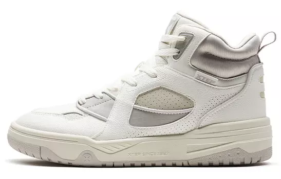 Кроссовки XTEP Skateboarding Shoes Men High-top Sail White / Tea White / Pigeon Gray, белый