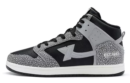 Кроссовки XTEP Skateboarding Shoes Men High-top Black, черный