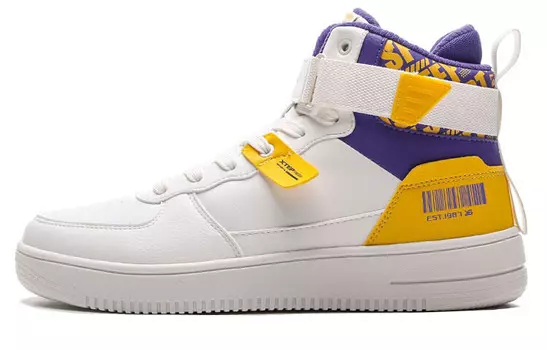 Кроссовки XTEP Skateboarding Shoes Men High-top Rice/purple/yellow, фиолетовый