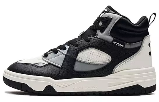 Кроссовки XTEP Skateboarding Shoes Men High-top, черный/белый/серый
