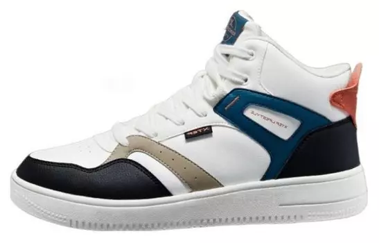 Кроссовки XTEP Skateboarding Shoes Men High-top, белый/черный/зеленый