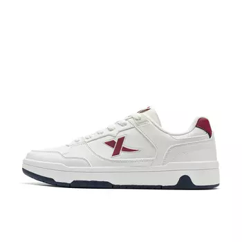 Кроссовки XTEP Skateboarding Shoes Men Low-top Sail White/dark Jujube Red, белый