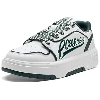 Кроссовки XTEP Skateboarding Shoes Men Low-top Sail White/forest Green, белый/зеленый