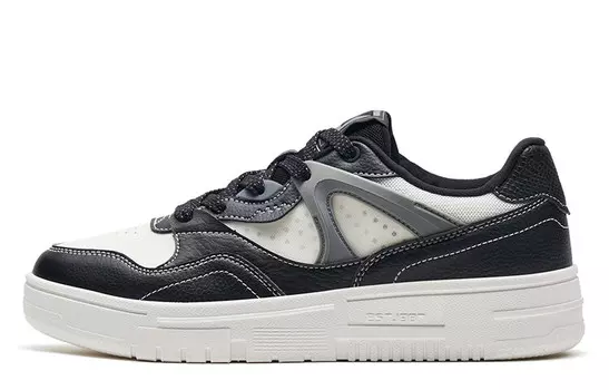 Кроссовки XTEP Skateboarding Shoes Men Low-top Black/sail White/smoky Grey, черный/белый