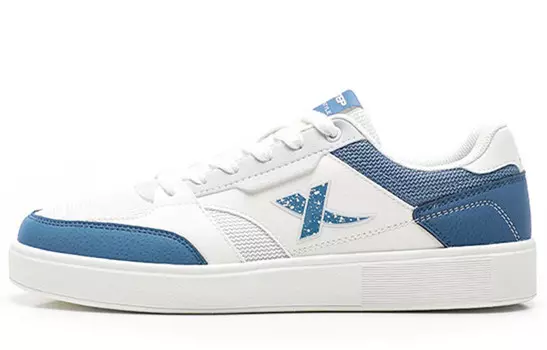 Кроссовки XTEP Skateboarding Shoes Men Low-top Sail White/Vintage Blue/Grey Blue, белый/синий