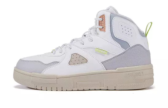 Кроссовки XTEP Skateboarding Shoes Women's High-top White/Gray, белый/серый
