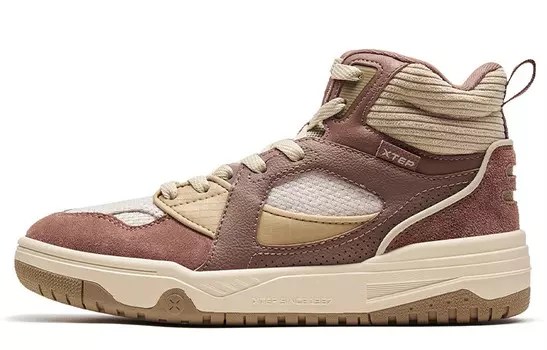 Кроссовки XTEP Skateboarding Shoes Women's High-top Walnut Brown/clay/brownish Gray, серый