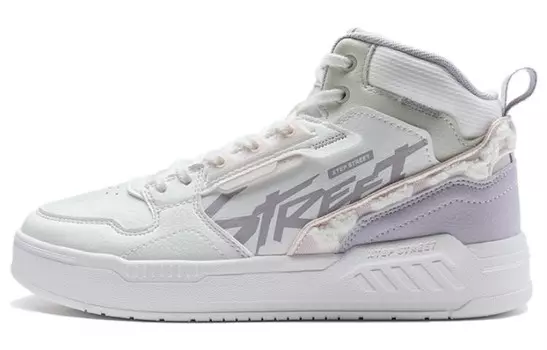 Кроссовки XTEP Skateboarding Shoes Women's High-top White/Purple, фиолетовый