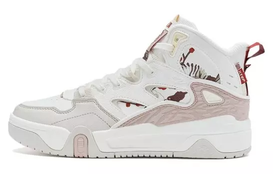 Кроссовки XTEP Skateboarding Shoes Women's High-top White, розовый