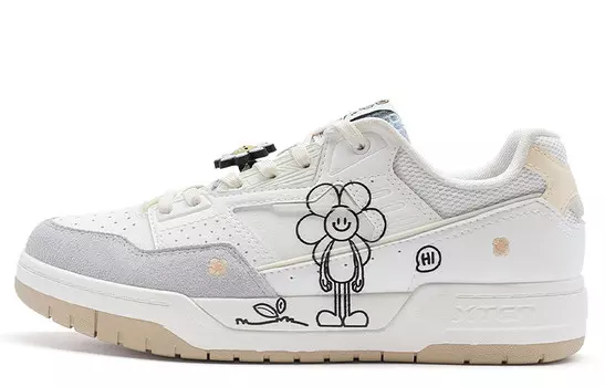 Кроссовки XTEP Skateboarding Shoes Women's Low-top White/Gray, белый/серый