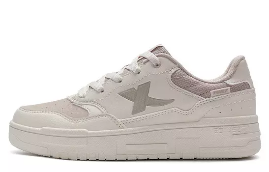 Кроссовки XTEP Skateboarding Shoes Women's Low-top White Sand Grey/pink Tan, белый