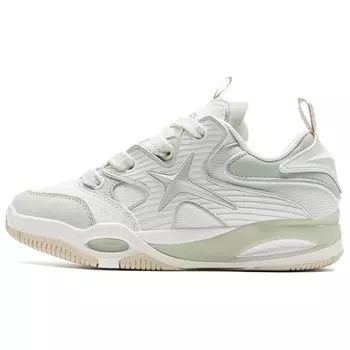 Кроссовки XTEP Skateboarding Shoes Women's Low-top Clotted Green/sail White, белый