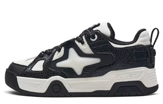 Кроссовки XTEP Star-X Skateboarding Shoes Women's Low-top Black/White, черный/белый