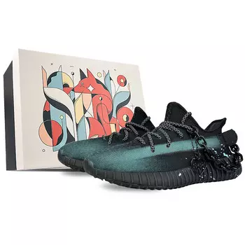 Кроссовки Yeezy Boost 350 V2 Lifestyle унисекс с низким верхом синего цвета Adidas Originals, черный