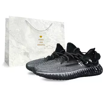 Кроссовки Yeezy Boost 350 V2 Lifestyle унисекс с низким верхом белого цвета Adidas Originals, черный