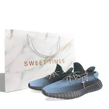 Кроссовки Yeezy Boost 350 V2 Lifestyle унисекс с низким верхом синего цвета Adidas Originals, черный