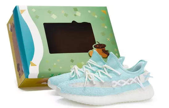 Кроссовки Yeezy Boost 350 V2 Lifestyle унисекс с низким верхом белого/синего цвета Adidas Originals, синий/белый