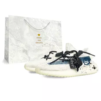 Кроссовки Yeezy Boost 350 V2 Lifestyle унисекс с низким верхом синего цвета Adidas Originals, синий/белый