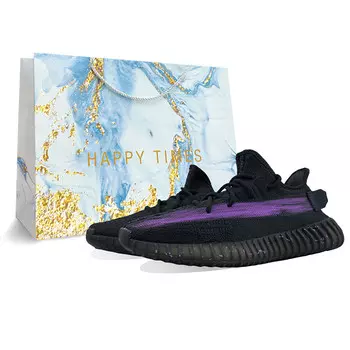 Кроссовки Yeezy Boost 350 V2 Lifestyle унисекс с низким верхом черного/фиолетового цвета Adidas Originals