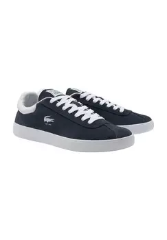 Кроссовки замшевые с нашивкой мужские LACOSTE, цвет Nvy Wht
