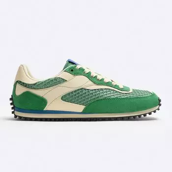 Кроссовки Zara Retro Mesh, зеленый