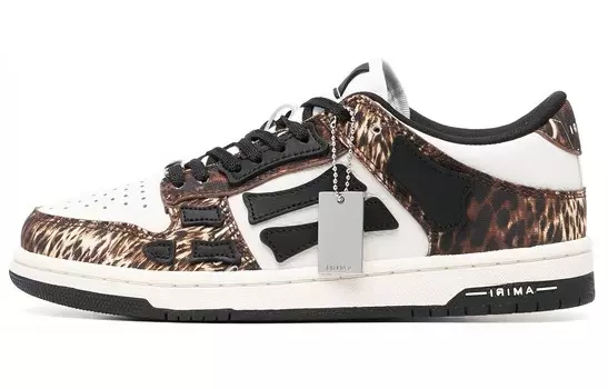 Кроссовки женские Amiri Skel Top Low Animal Print, белый / коричневый