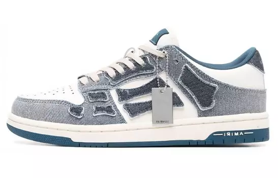 Кроссовки женские Amiri Skel Top Low Denim Slate, белый / синий