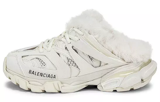 Кроссовки женские Balenciaga без пятки с мехом, белый