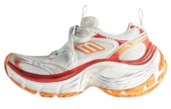 Кроссовки женские Balenciaga Chunky Low-top, бело-красный / оранжевый