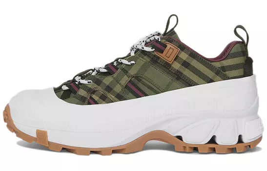 Кроссовки женские Burberry Arthur Check Cotton Military, зеленый