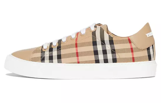 Кроссовки женские Burberry в винтажную клетку, светло-коричневый
