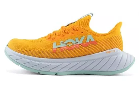 Кроссовки женские Carbon X3 с низким верхом Laser Yellow/Camellia Orange Hoka One One