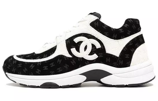 Кроссовки женские Chanel Lifestyle с логотипом, черный / белый