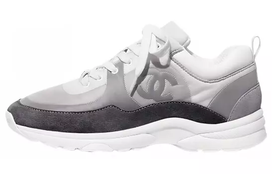 Кроссовки женские Chanel замшевые, серый