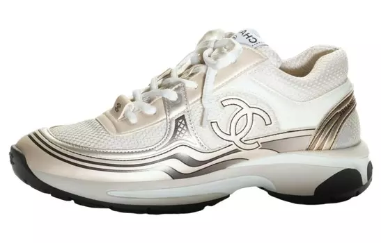 Кроссовки женские Chanel, золотой / серебряный