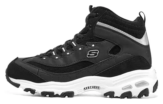 Кроссовки женские Chunky High Top черного/белого цвета Skechers